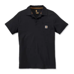 Polo Carhartt Men Force Cotton Delmont Pocket Black