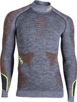 Ondershirt Uyn Men Ambityon L/S Melange Turtleneck Black Melange Orange Yellow