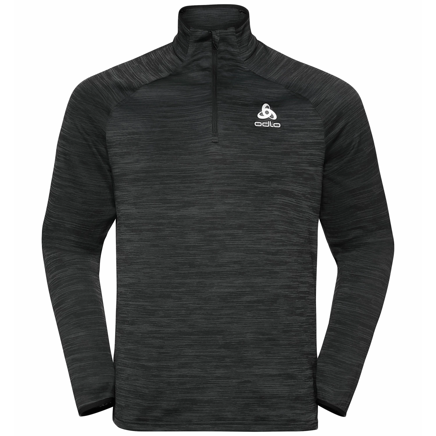 Longsleeve Odlo Men Mid Layer 1/2 Zip Run Easy Warm Black Melange 1 Longsleeve Odlo Men Mid Layer 1/2 Zip Run Easy Warm Black Melange