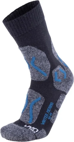 Wandelsok Uyn Men Trekking Winter Merino Anthracite Melange Petrol Blue