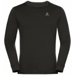 Ondershirt Odlo Men BL Top Crew Neck LS Merino 200 Black Black