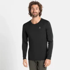 Ondershirt Odlo Men BL Top Crew Neck LS Merino 200 Black Black -StormGear Verkoop 110812 15001 3
