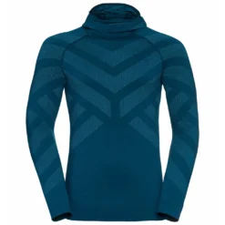 Ondershirt Odlo Men BL Top Facemask LS Kinship Warm Deep Dive Melange