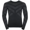 Ondershirt Odlo Men BL Top Crew Neck LS Kinship Warm Black Melange