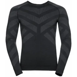 Ondershirt Odlo Men BL Top Crew Neck LS Kinship Warm Black Melange