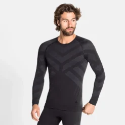 Ondershirt Odlo Men BL Top Crew Neck LS Kinship Warm Black Melange -StormGear Verkoop 196122 15015 3
