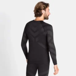 Ondershirt Odlo Men BL Top Crew Neck LS Kinship Warm Black Melange -StormGear Verkoop 196122 15015 4