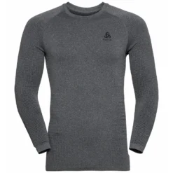 Ondershirt Odlo Men BL Top Crew Neck LS Performance Warm Eco Grey Melange Black