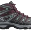 Wandelschoen Salomon Women X Ultra Pioneer Mid GTX Wine Tasting Magnet Granite Green