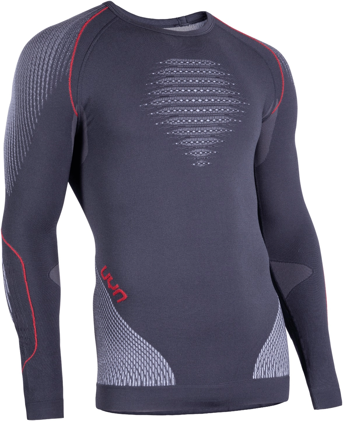 Ondershirt UYN Men Evolutyon Long Sleeves Charcoal White Red 2 Ondershirt UYN Men Evolutyon Long Sleeves Charcoal White Red - Afbeelding 2