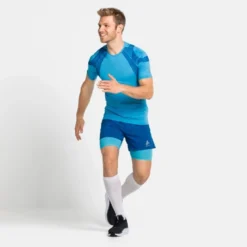 Sportshirt Odlo Men SS Crew Neck Active Spine 2.0 Horizon Blue -StormGear Verkoop 359920