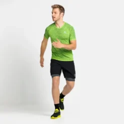 Sportshirt Odlo Men SS Crew Neck Blackcomb Ceramico Lounge Lizard Space Dye -StormGear Verkoop 359968