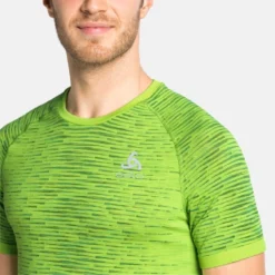 Sportshirt Odlo Men SS Crew Neck Blackcomb Ceramico Lounge Lizard Space Dye -StormGear Verkoop 367636