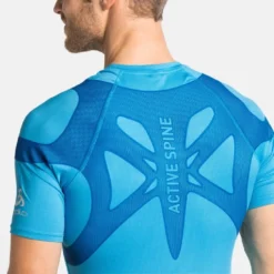 Sportshirt Odlo Men SS Crew Neck Active Spine 2.0 Horizon Blue -StormGear Verkoop 367866