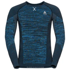 Ondershirt Odlo Men BL Top Crew Neck LS Blackcomb Eco Indigo Bunting Space Dye