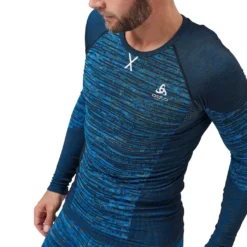 Ondershirt Odlo Men BL Top Crew Neck LS Blackcomb Eco Indigo Bunting Space Dye -StormGear Verkoop 452024
