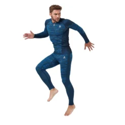 Ondershirt Odlo Men BL Top Crew Neck LS Blackcomb Eco Indigo Bunting Space Dye -StormGear Verkoop 453220