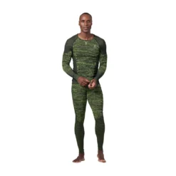 Ondershirt Odlo Men BL Top Crew Neck LS Blackcomb Eco Lime Green Space Dye -StormGear Verkoop 466928