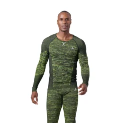 Ondershirt Odlo Men BL Top Crew Neck LS Blackcomb Eco Lime Green Space Dye -StormGear Verkoop 467564