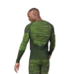 Ondershirt Odlo Men BL Top Crew Neck LS Blackcomb Eco Lime Green Space Dye -StormGear Verkoop 467664
