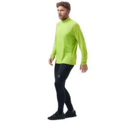 Longsleeve Odlo Men Mid Layer 1/2 Zip Essential Ceramiwarm Lime Green -StormGear Verkoop 5 313642 44400 5