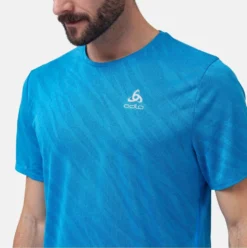 Sportshirt Odlo Men Crew Neck S/S Zeroweight Engineered Indigo Bunting Melange -StormGear Verkoop 5 313732 20873 4
