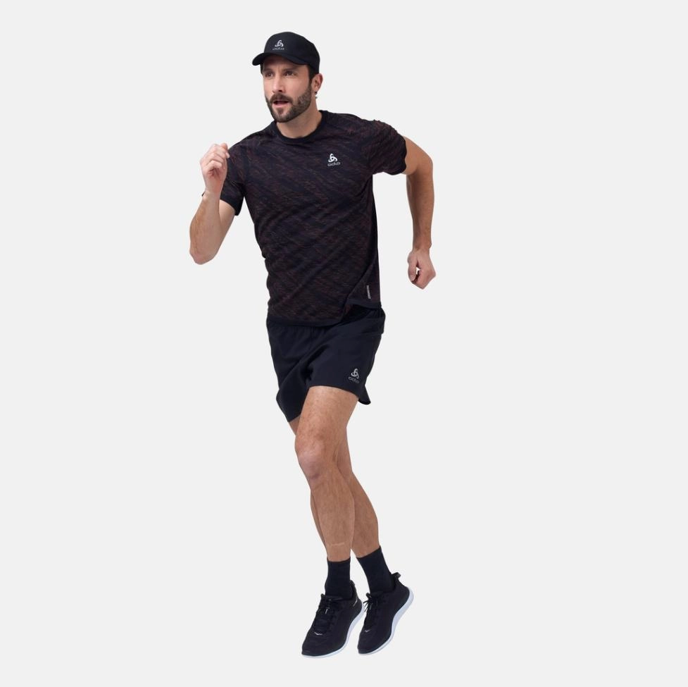 Ondershirt Odlo Men Crew Neck S/S Blackcomb Light Black Shocking Orange Space Dye 10 Ondershirt Odlo Men Crew Neck S/S Blackcomb Light Black Shocking Orange Space Dye - Afbeelding 10