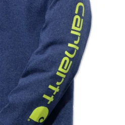 Shirt Carhartt Men Sleeve Logo L/S Deep Blue Indigo -StormGear Verkoop EU EK231 413 D1