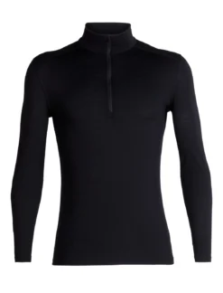 Ondershirt Icebreaker Mens 200 Oasis LS Half Zip Black