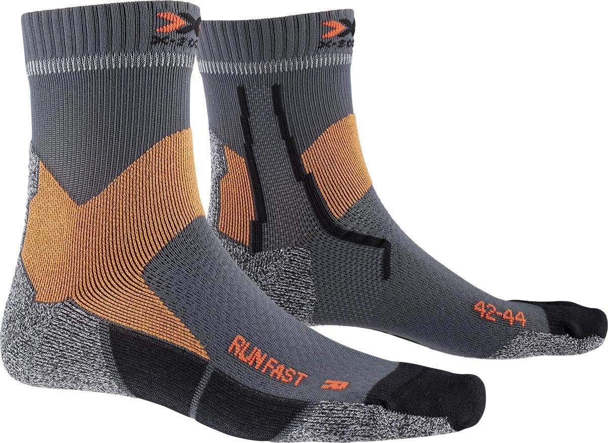 Hardloopsokken X-Socks Run Fast Socks Grey Orange 1 Hardloopsokken X-Socks Run Fast Socks Grey Orange