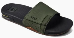 Slipper Reef Men Fanning Slide Dark Olive