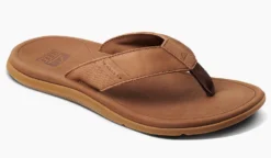 Slipper Reef Men Leather Santa Ana Brown