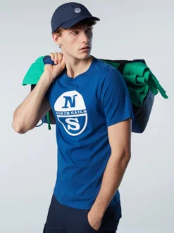 T-Shirt North Sails Men SS T-Shirt With Graphic Ocean Blue -StormGear Verkoop hi res 692837 0790 msfront2 750x