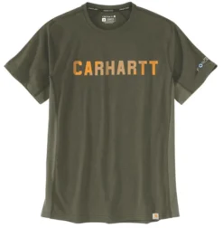T-Shirt Carhartt Men Force Flex Block Logo Basil Heather